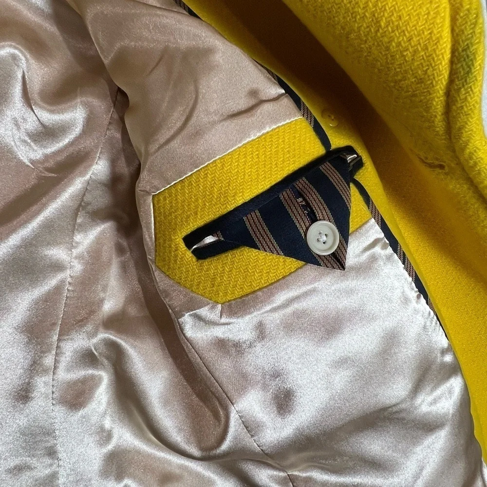 J. Crew Size 4 Stadium Cloth Nello Gori Yellow Majesty Wool Pea Coat Jacket EUC - Picture 12 of 13